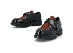 DERBY Upla Boda MONO FIBBIA CON CAVALLINO E BORCHIE NERA E MARRONE